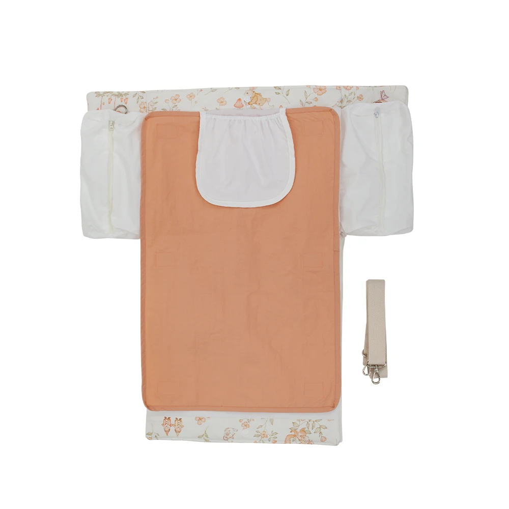 Wet/Dry Storage Tote Bag Mommy Bag Convert Diaper Changing Mat Included 2Pcs Removable Diaper Mats And 1Pc Shoulder Belt