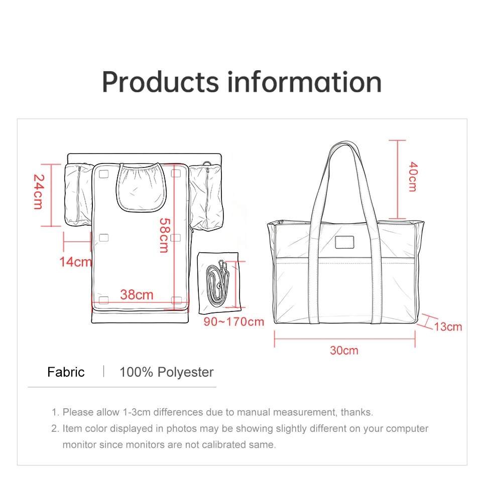 Wet/Dry Storage Tote Bag Mommy Bag Convert Diaper Changing Mat Included 2Pcs Removable Diaper Mats And 1Pc Shoulder Belt