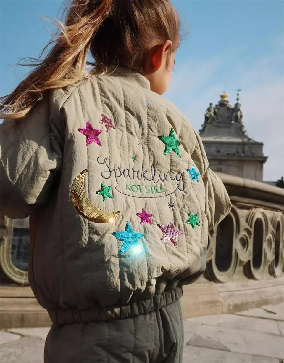 2026 KS Autumn Girls Cartoon Jacket Winter Boys Lambswool Coats Children Cotton Embroidery Coat Kids Fleece Outwear Clothes
