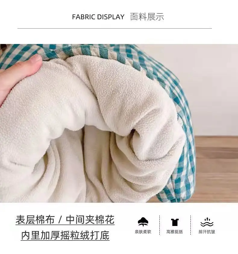 Fashion Plaid Kids Jacket 2026 Korean Thicken Cotton Warm Boys Girls' Coat Baby Cotton Coat Plush Winter Children's Clothing