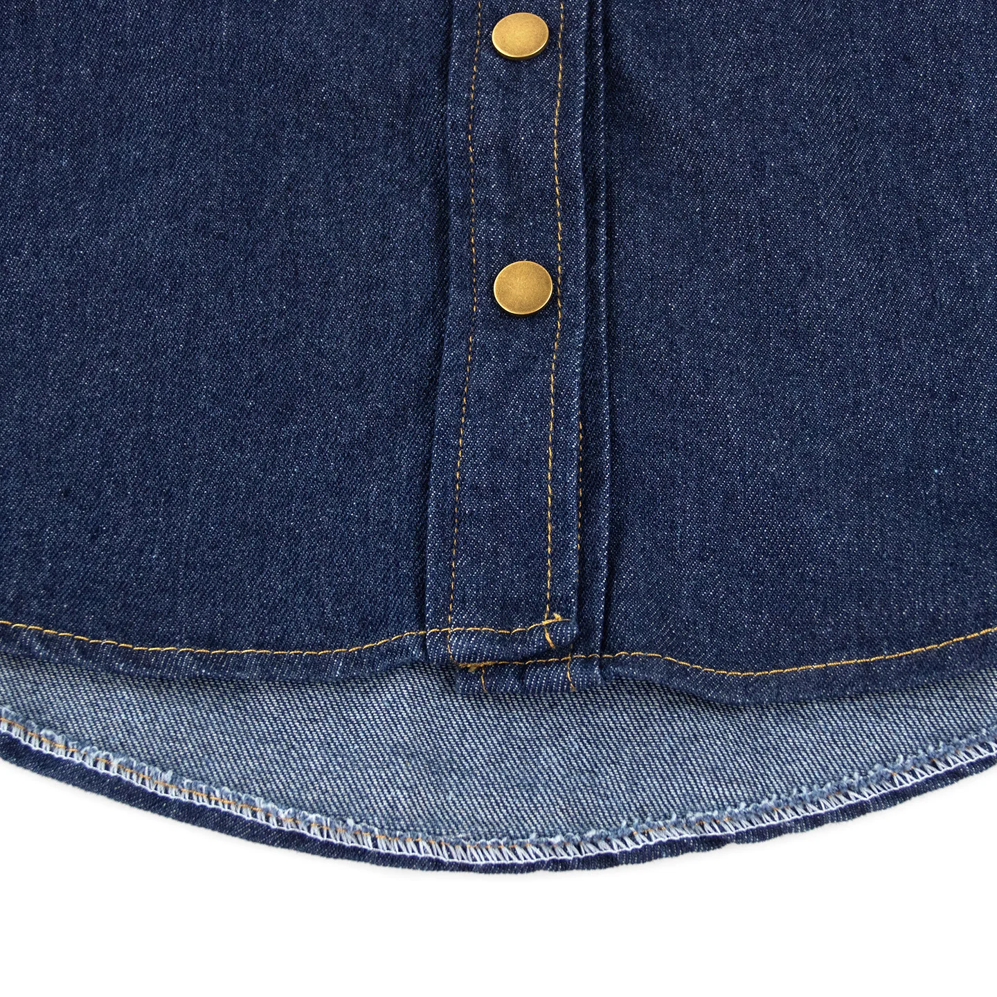 CH Boys Subtle Letter Detail Embroidery Point Collar Snap Fasteners Long Sleeve Denim Shirt Retro Daily Wear