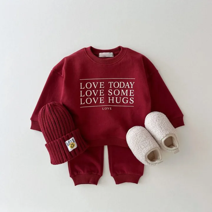 2026 Autumn New Baby Long Sleeve Clothes Set Kids Sports Clothing Suit Winter Warm Children Letter Print Sweatshirt Outfits