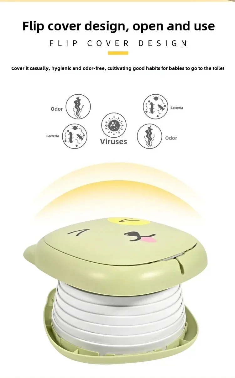 Kids Foldable Training Potty Portable Sealed Anti Odor Travel Toilet For Baby Car Outdoor Anti Leak Urinal Commode