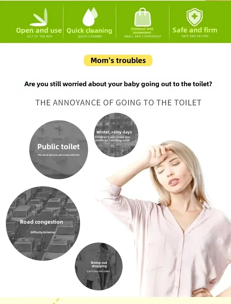 Kids Foldable Training Potty Portable Sealed Anti Odor Travel Toilet For Baby Car Outdoor Anti Leak Urinal Commode