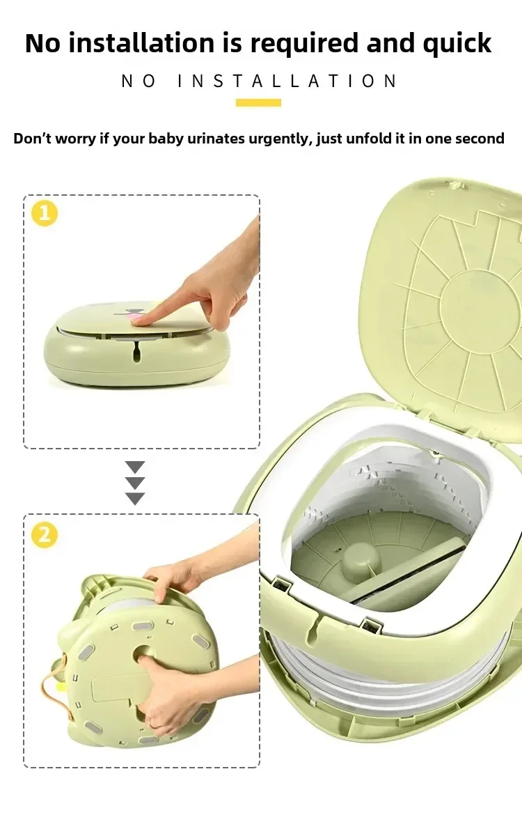 Kids Foldable Training Potty Portable Sealed Anti Odor Travel Toilet For Baby Car Outdoor Anti Leak Urinal Commode