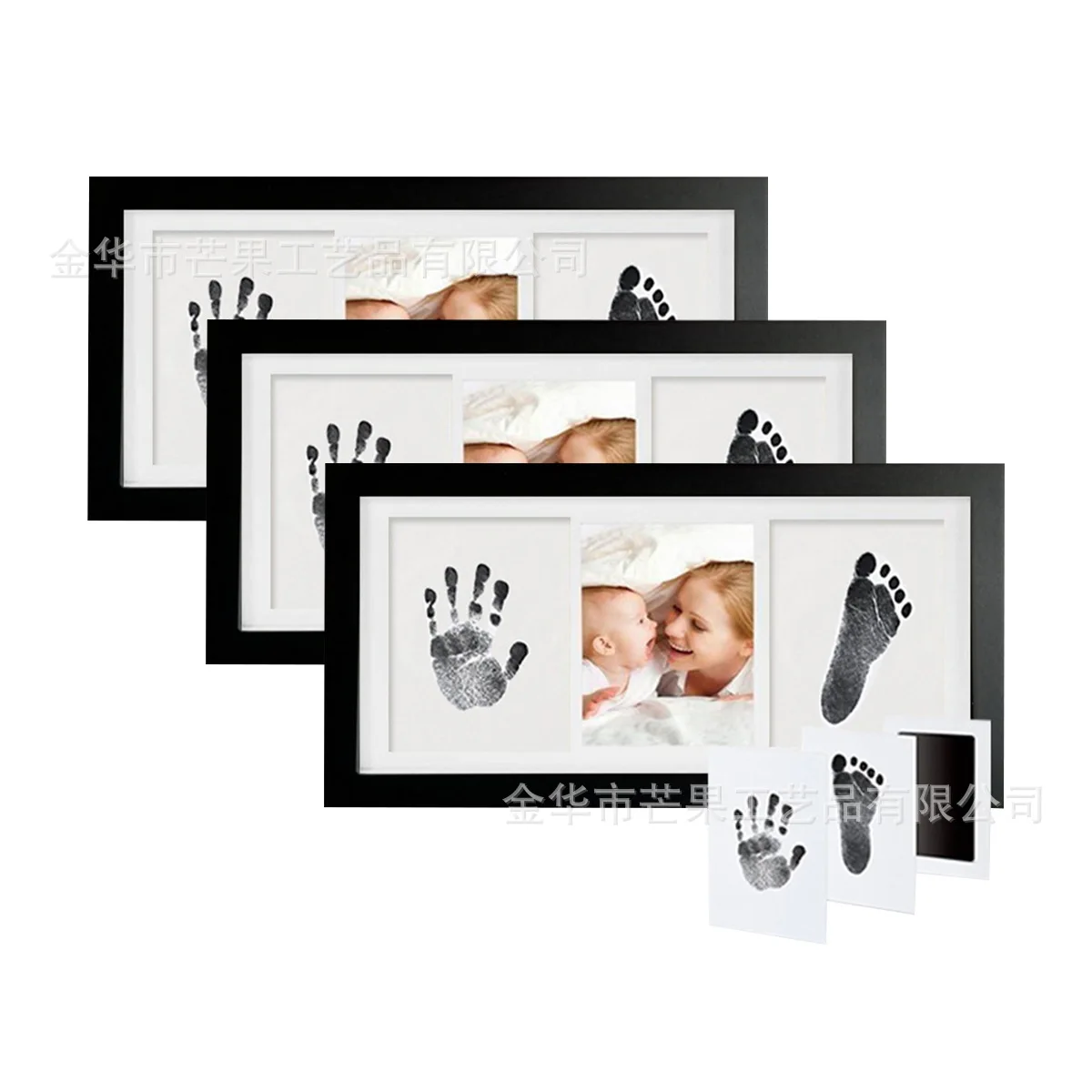Newborn Hand Footprint Clay Photo Frame Six-Grid Commemorative Frame With Custom ID Tag Baby Memory Keepsake Gift For Infant
