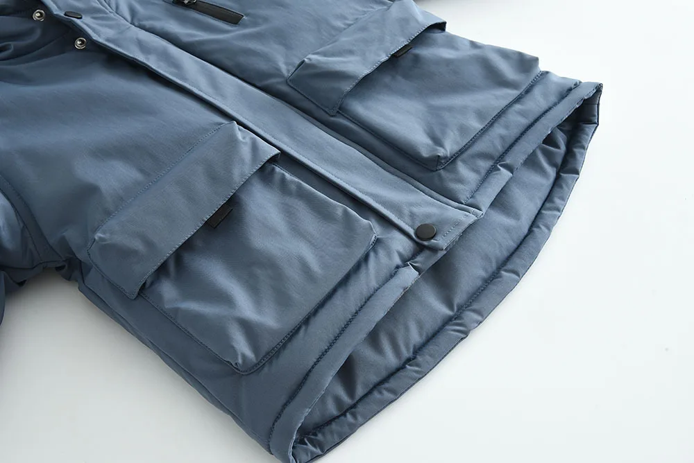 Boys Winter Hooded Cotton Jacket Polar Fleece Thicken Warm Coat 4-12 Years Kids Windproof Rainproof Outdoor Sports Outerwear
