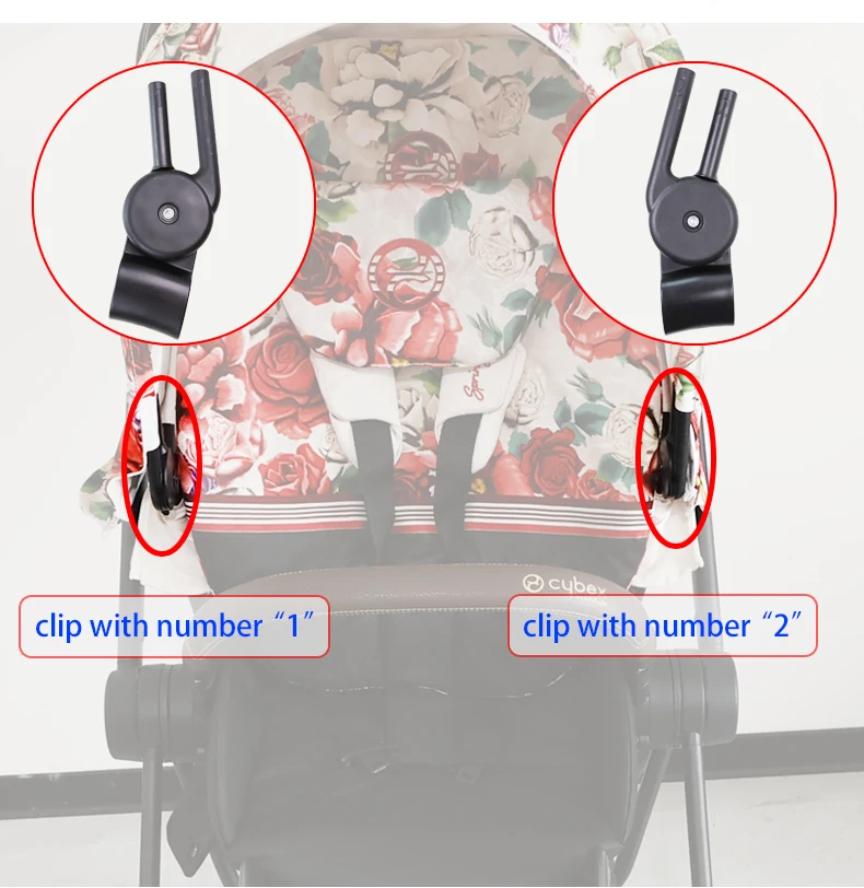 Buggy Sunshade Clip Connector for Cybex Mios 2/3 Priam 3/4 2019~2025 Stroller Canopy Rod Clip Awning Clasp Adjustable Knob