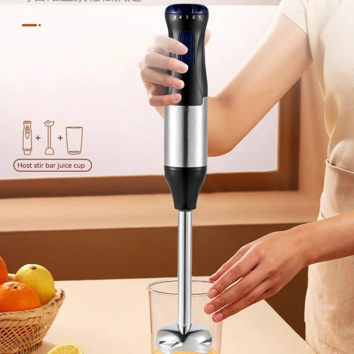 GECOFEER 700W 4in1 Electric Hand Blender,stainless steel blade hand blender, meat and vegetable,egg juicer set Baby Food Processor