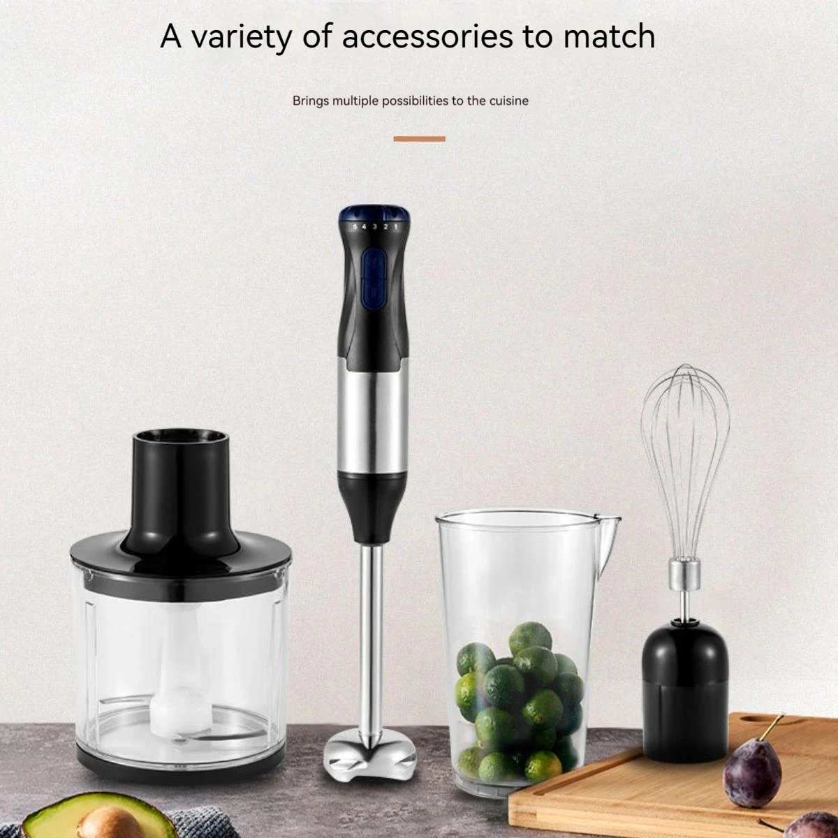 GECOFEER 700W 4in1 Electric Hand Blender,stainless steel blade hand blender, meat and vegetable,egg juicer set Baby Food Processor