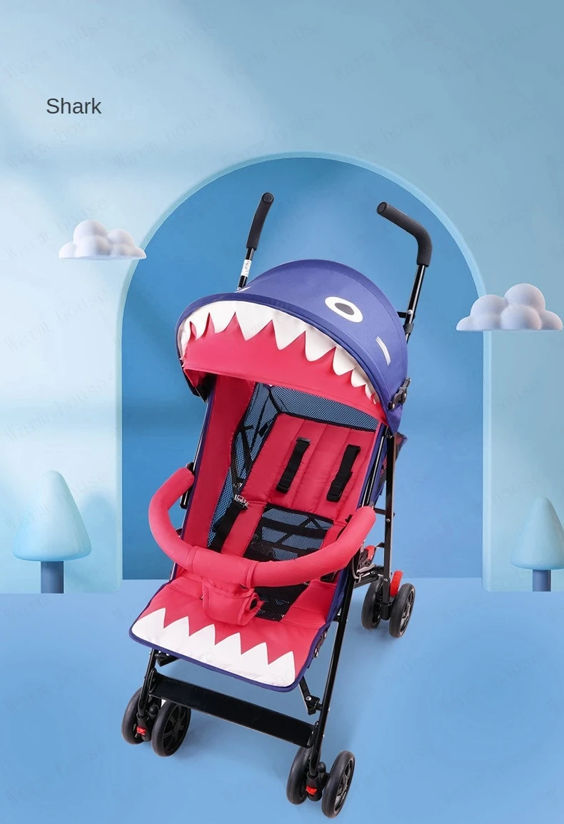 portable baby stroller Simple folding children's shock absorber car Refreshing and breathable baby carriage Can sit or lie down