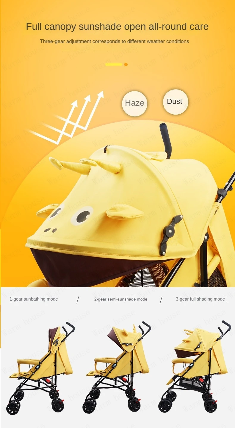 portable baby stroller Simple folding children's shock absorber car Refreshing and breathable baby carriage Can sit or lie down