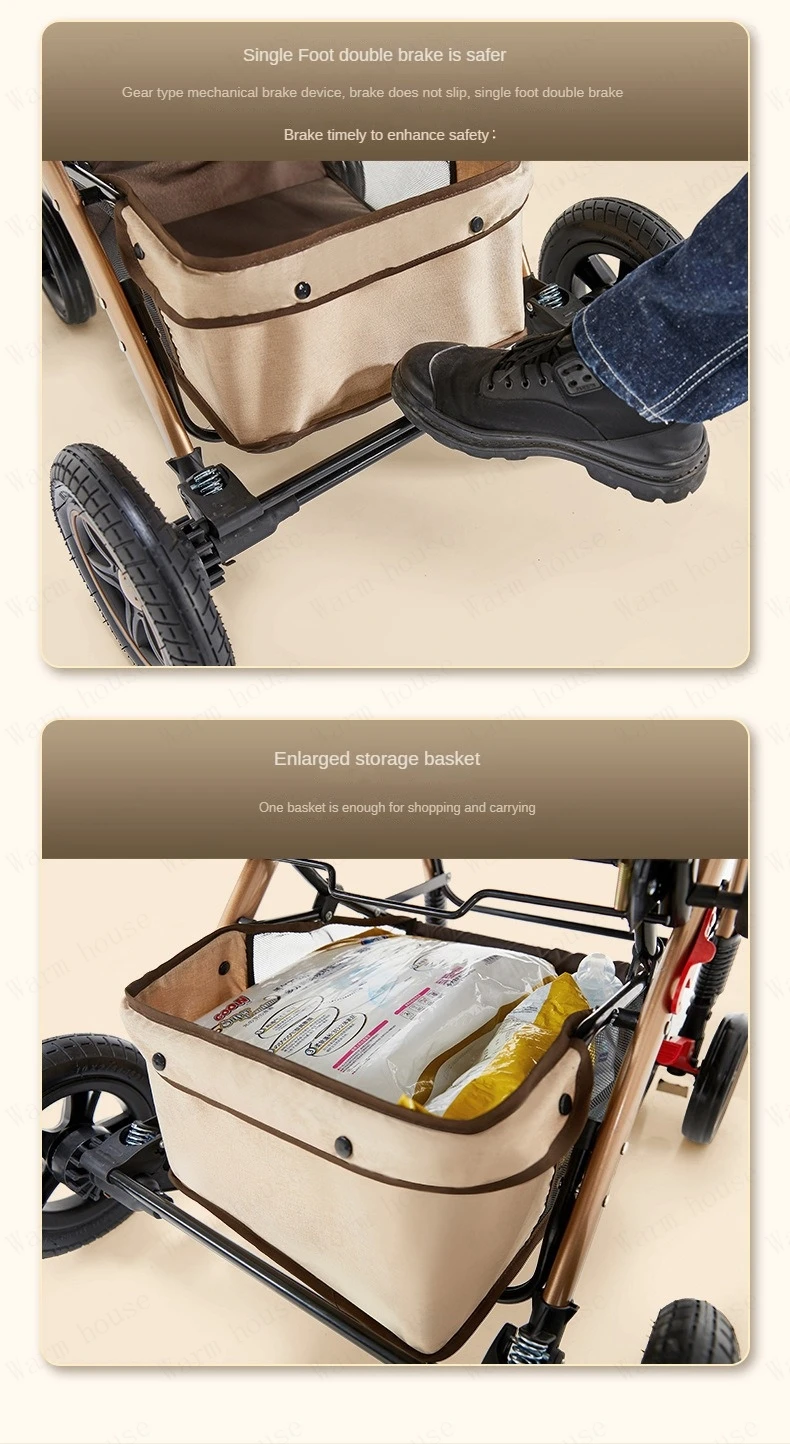 Four-wheel Strollers High Landscape Strollers Baby Car Trolley Pram Baby Carriage Foldable and Washable Multifunctional Stroller