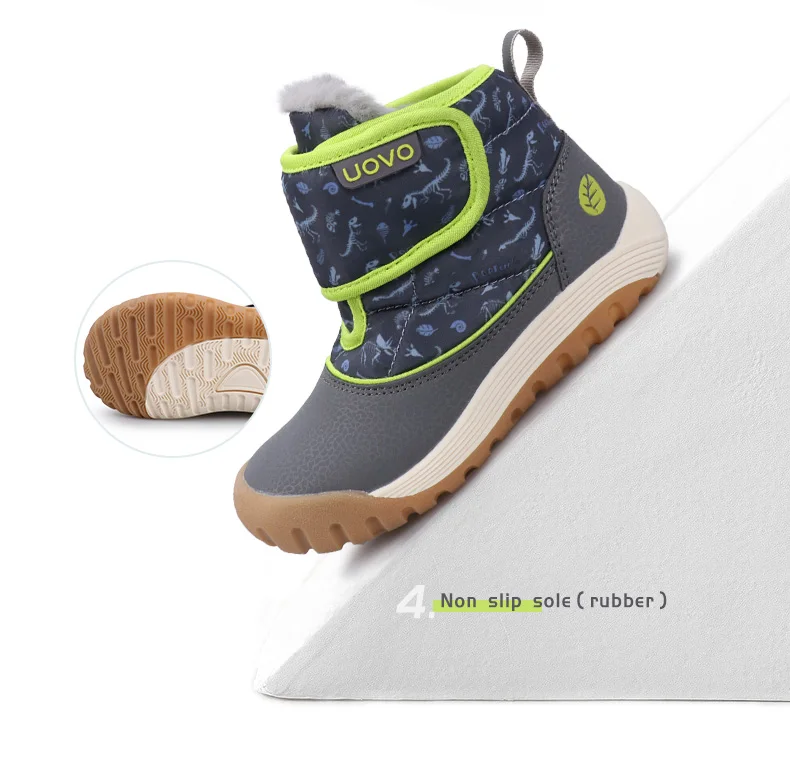 UOVO 2026 Snow Boots Kids Winter Footwear Boys and Girls Fashion Warm Shoes Toddler Size #24-33