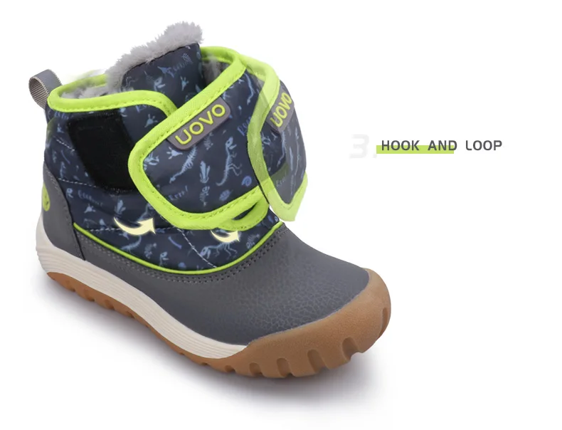 UOVO 2026 Snow Boots Kids Winter Footwear Boys and Girls Fashion Warm Shoes Toddler Size #24-33