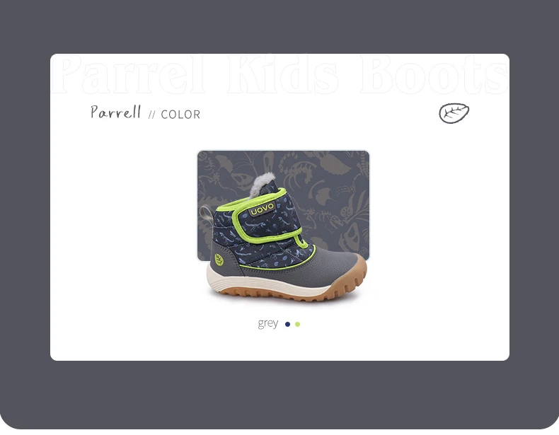 UOVO 2026 Snow Boots Kids Winter Footwear Boys and Girls Fashion Warm Shoes Toddler Size #24-33