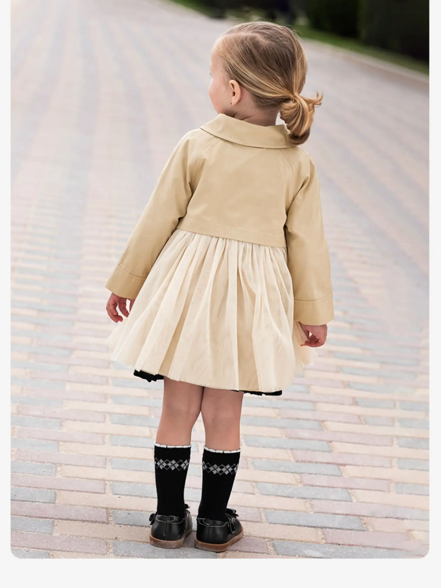 Dave Bella Children Girl's Outerwear 2025 New Autumn Fashion Casual Classy Noble Jacket Coat Tops Mesh Outdoor Party DB3241764