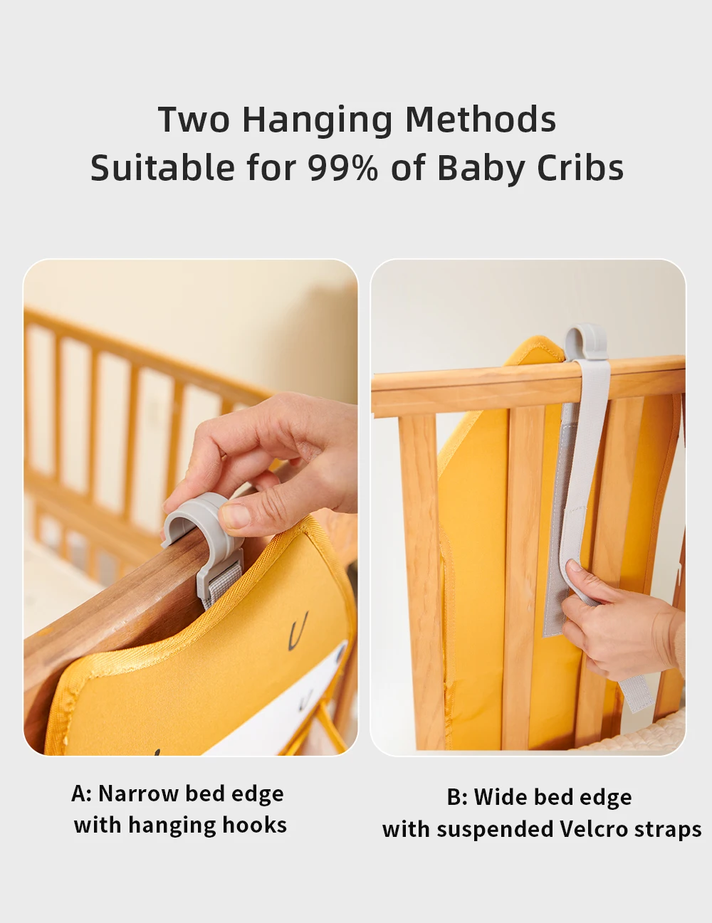 Sunveno Cartoon Baby Crib Hanging Storage Bag, Multi-functional Organizer for Baby Supplies Baby Room Decor