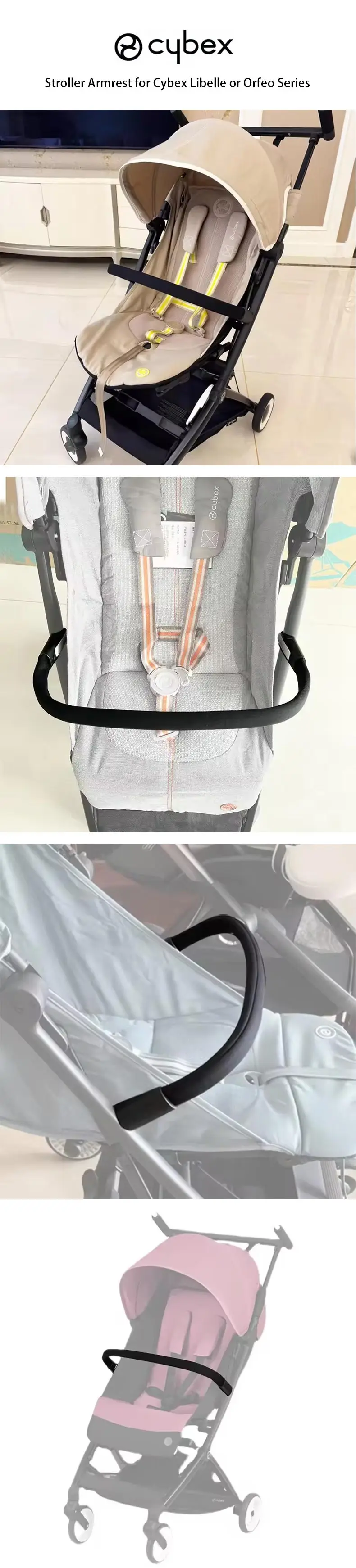 Stroller Armrest For Cybex Libelle Orfeo Melio Priam Mios Buggy Bumper Bar Safety Fence Kinderwagen Handrail Flexible Foldable