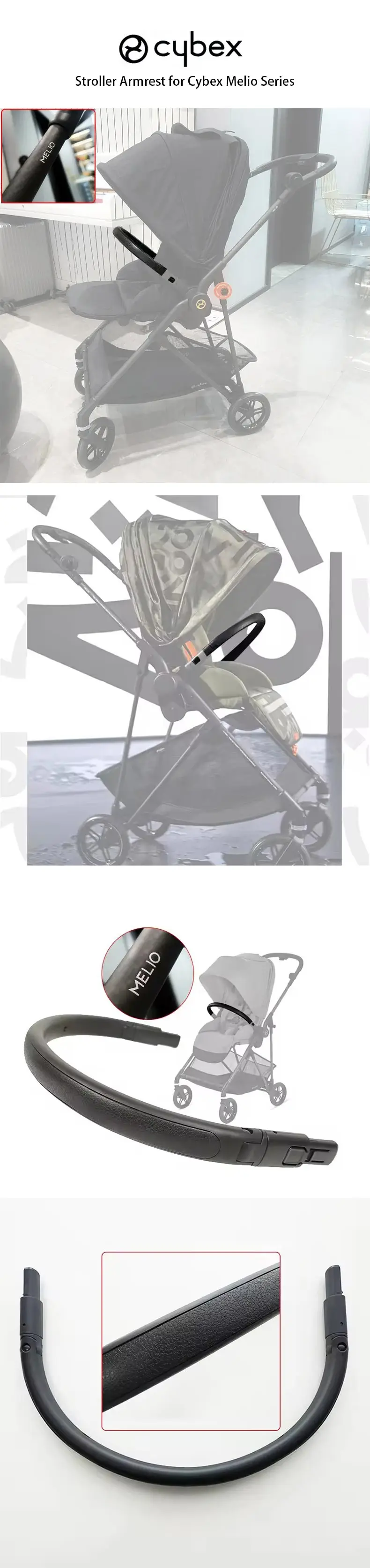Stroller Armrest For Cybex Libelle Orfeo Melio Priam Mios Buggy Bumper Bar Safety Fence Kinderwagen Handrail Flexible Foldable