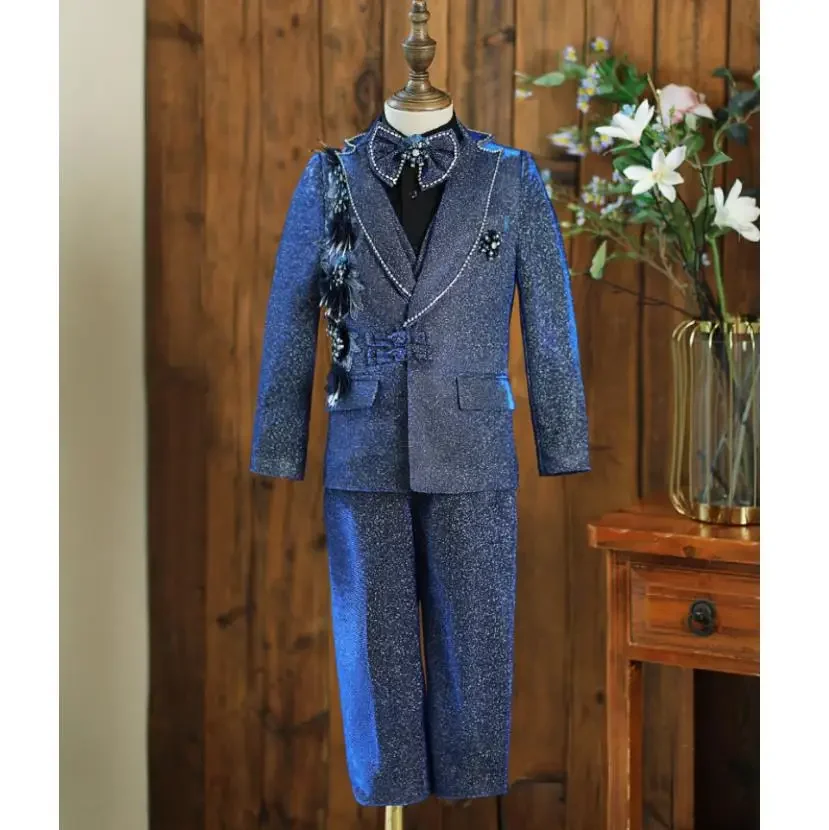 Boys Clearance Clothes Children's Host Performance Suit Boys Blazer Sets Kids Birthday Wedding Formal Party Costume A2973