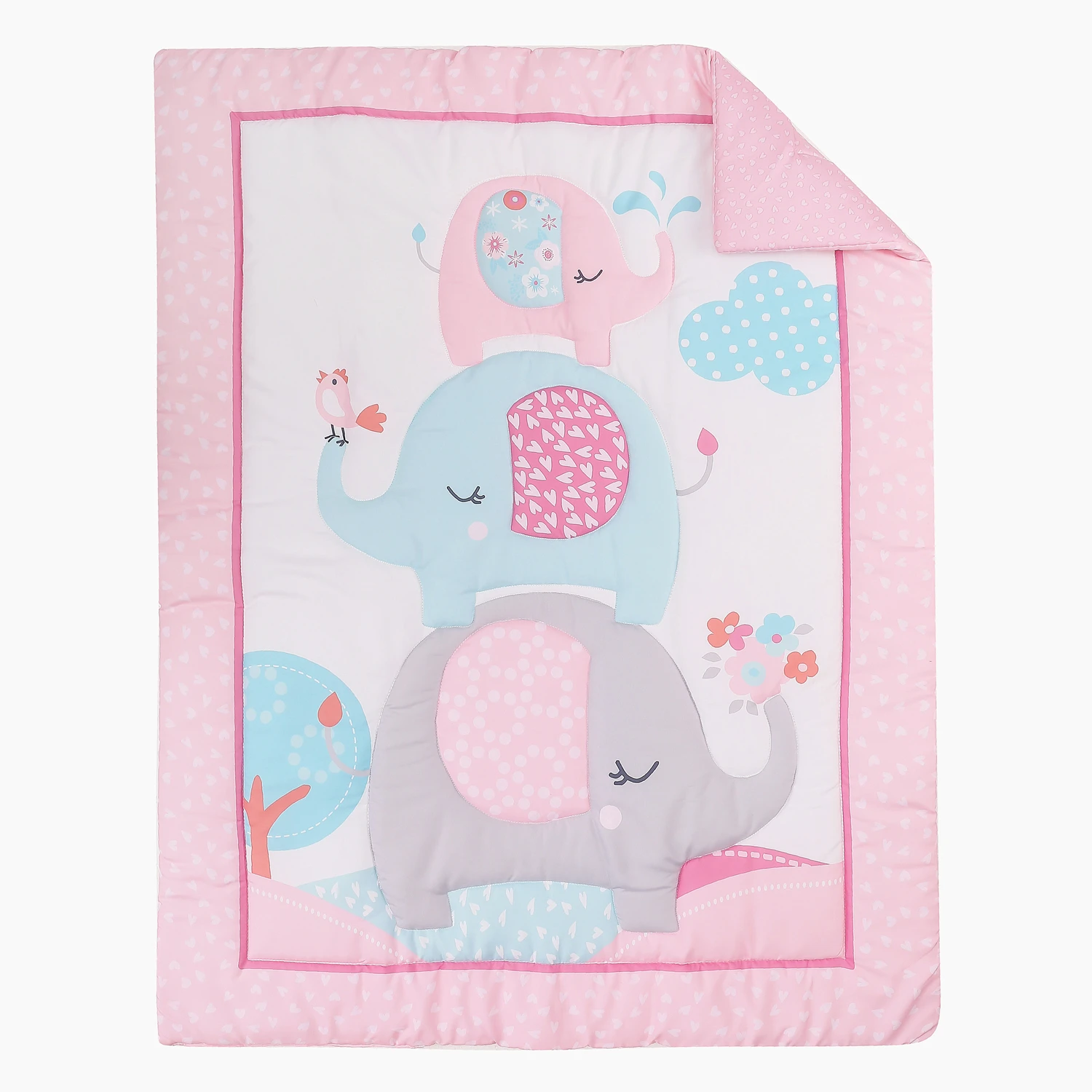 Crib Bedding Set for Boys Girls Nursery Bedding Soft Baby Bedding Crib Set 4Piece Crib Comforter Fitted Sheet Crib Skirt Blanket