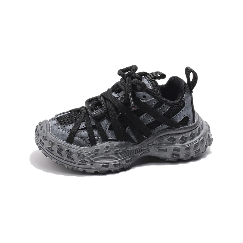 Children's Sneakers for Boy Chunky Non-slip Girls Sneakers Fashion Mesh Breathable Kids Causal School Basketball Shoes Versatile