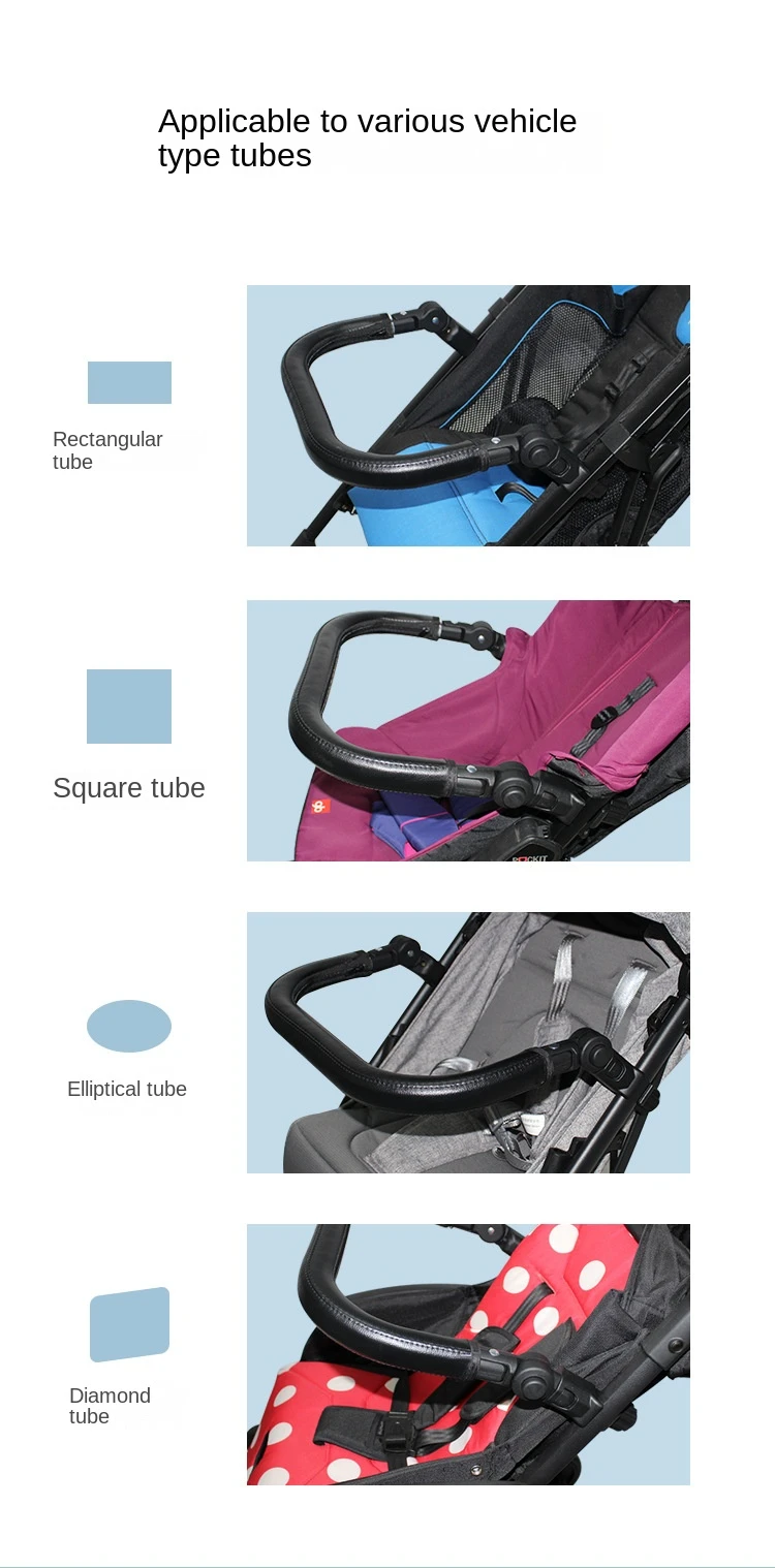 Stroller Bumper Bar Universal Armrest Stroller Accessories Adjustable Handlebar Leather Fit YOYO/YOYA/Cybex 98% Baby Pushchair