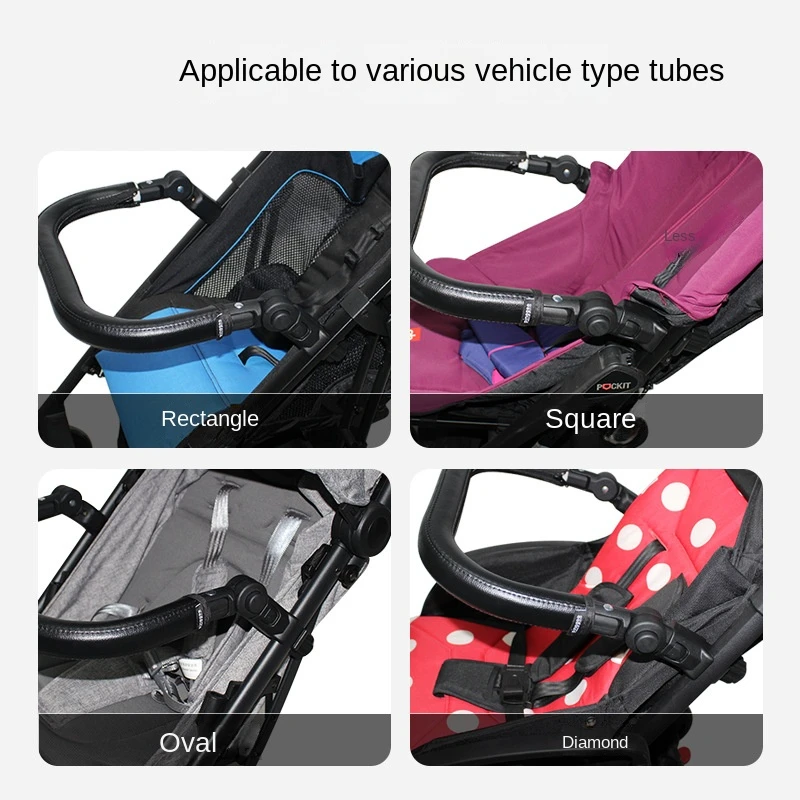 Stroller Bumper Bar Universal Armrest Stroller Accessories Adjustable Handlebar Leather Fit YOYO/YOYA/Cybex 98% Baby Pushchair