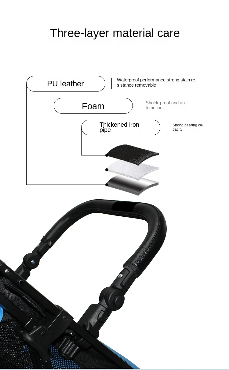 Stroller Bumper Bar Universal Armrest Stroller Accessories Adjustable Handlebar Leather Fit YOYO/YOYA/Cybex 98% Baby Pushchair