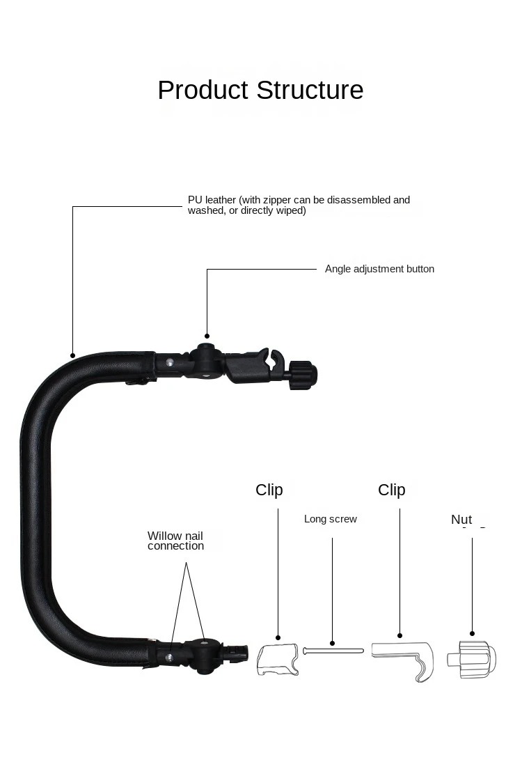 Stroller Bumper Bar Universal Armrest Stroller Accessories Adjustable Handlebar Leather Fit YOYO/YOYA/Cybex 98% Baby Pushchair