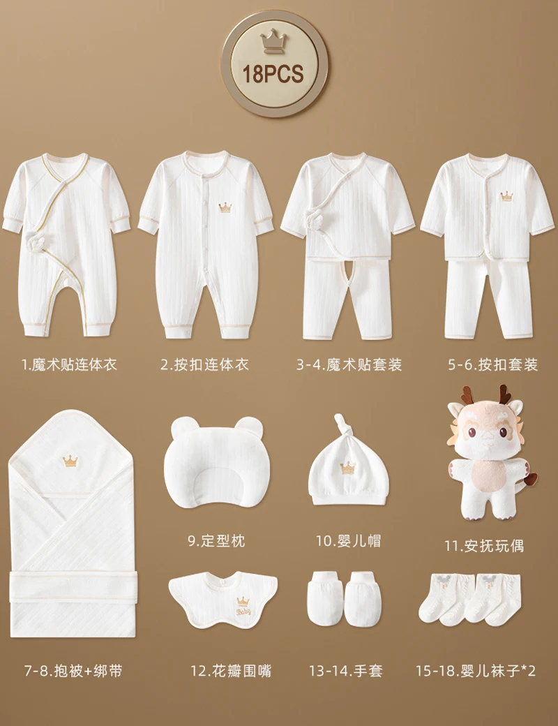Newborn Baby Clothing 15/17/18/20 Pcs/0-3Months 100%Cotton Kids Clothes Suit Unise Infant Boys Girls Clothing Set Without Box