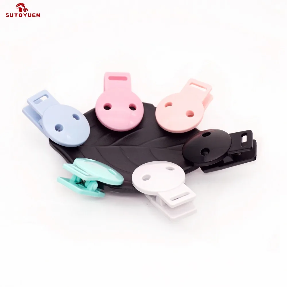 Sutoyuen 100pcs Plastic Round Baby Pacifier Clips For DIY Dummy Chain Holder Teething Toy Accessories Making