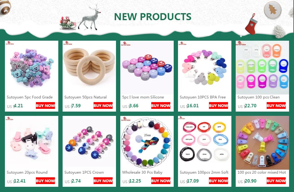 Sutoyuen 100pcs Plastic Round Baby Pacifier Clips For DIY Dummy Chain Holder Teething Toy Accessories Making