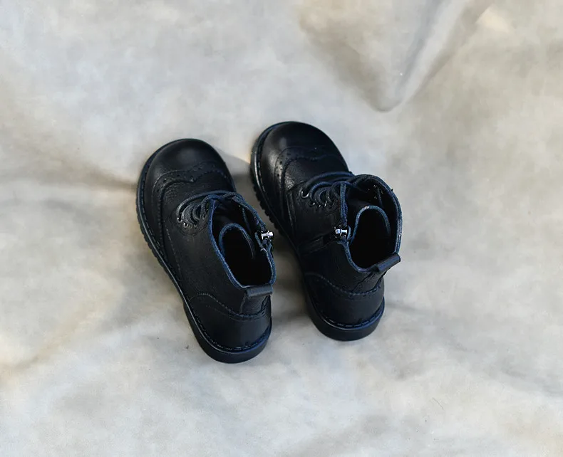 Genuine Leather Children Fashion Boots Autumn Winter Warm Snow Shoes Kids Girls Boys Casual Shoes Top Quality Retro Cowhide Boot