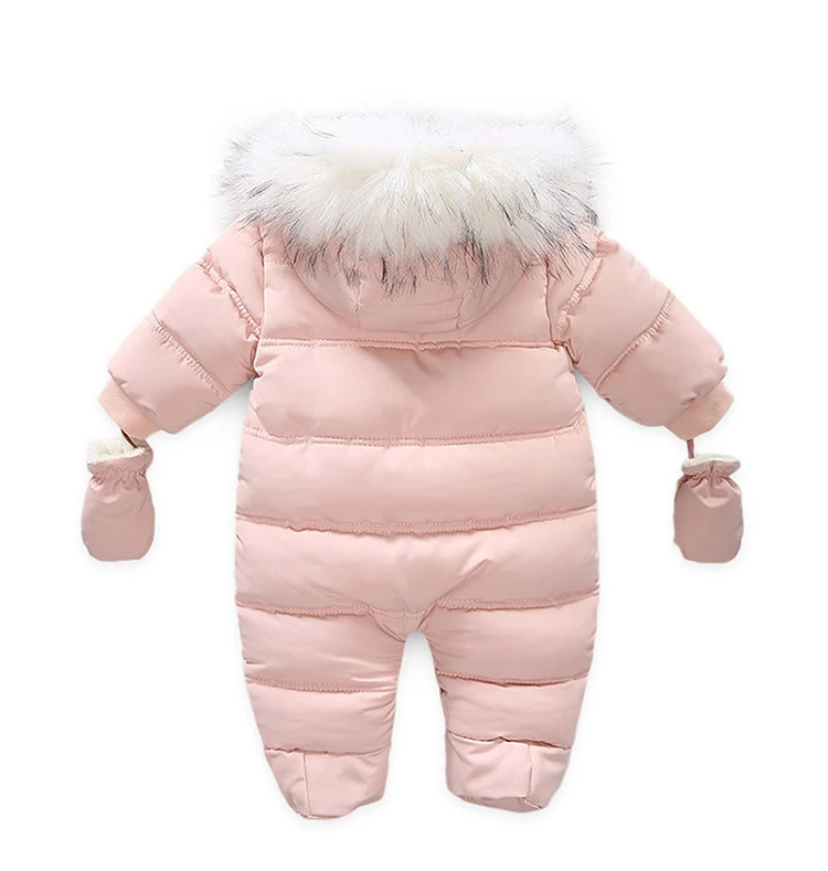 0-24 Months Newborn Baby Jumpsuit Winter Cotton Baby Romper With Gloves Hooded Thicken Boys Snowsuit Girl Clothing Set