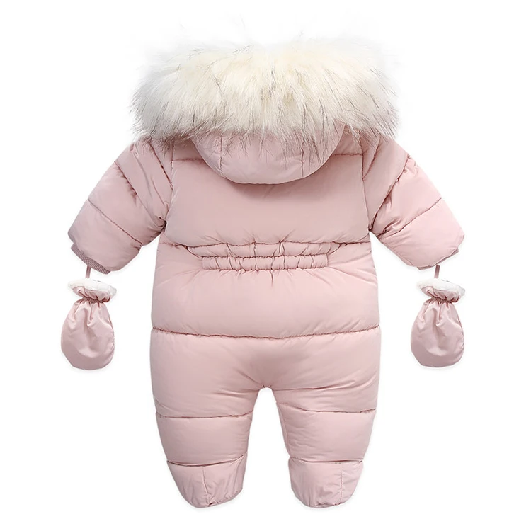 0-24 Months Newborn Baby Jumpsuit Winter Cotton Baby Romper With Gloves Hooded Thicken Boys Snowsuit Girl Clothing Set