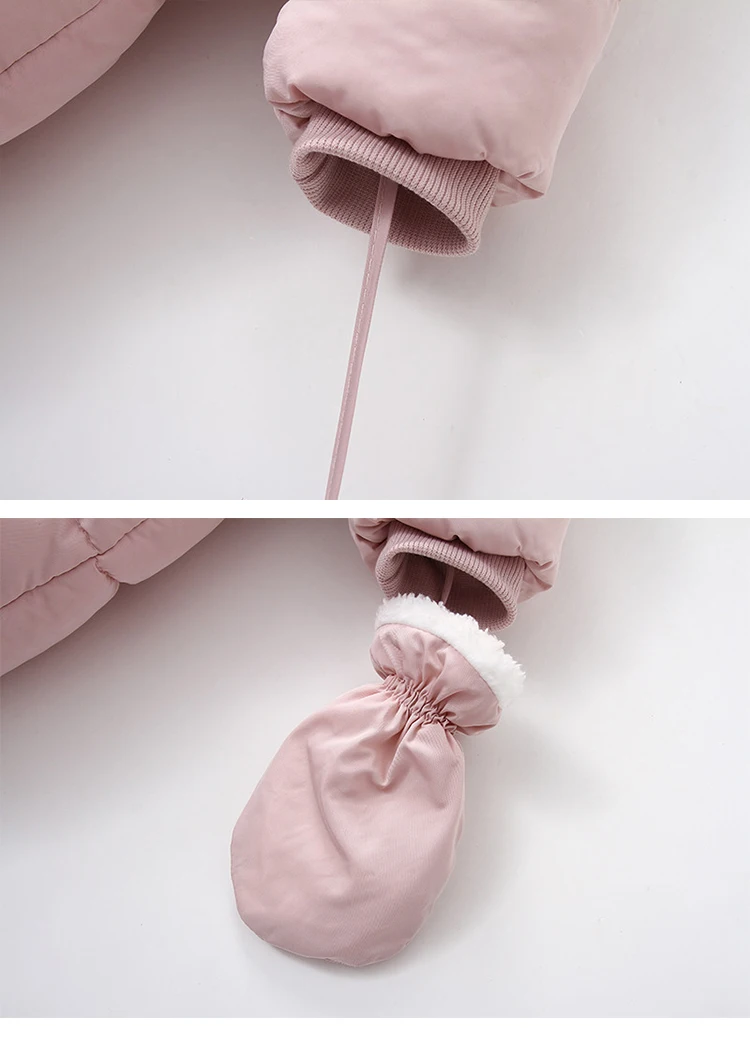 0-24 Months Newborn Baby Jumpsuit Winter Cotton Baby Romper With Gloves Hooded Thicken Boys Snowsuit Girl Clothing Set