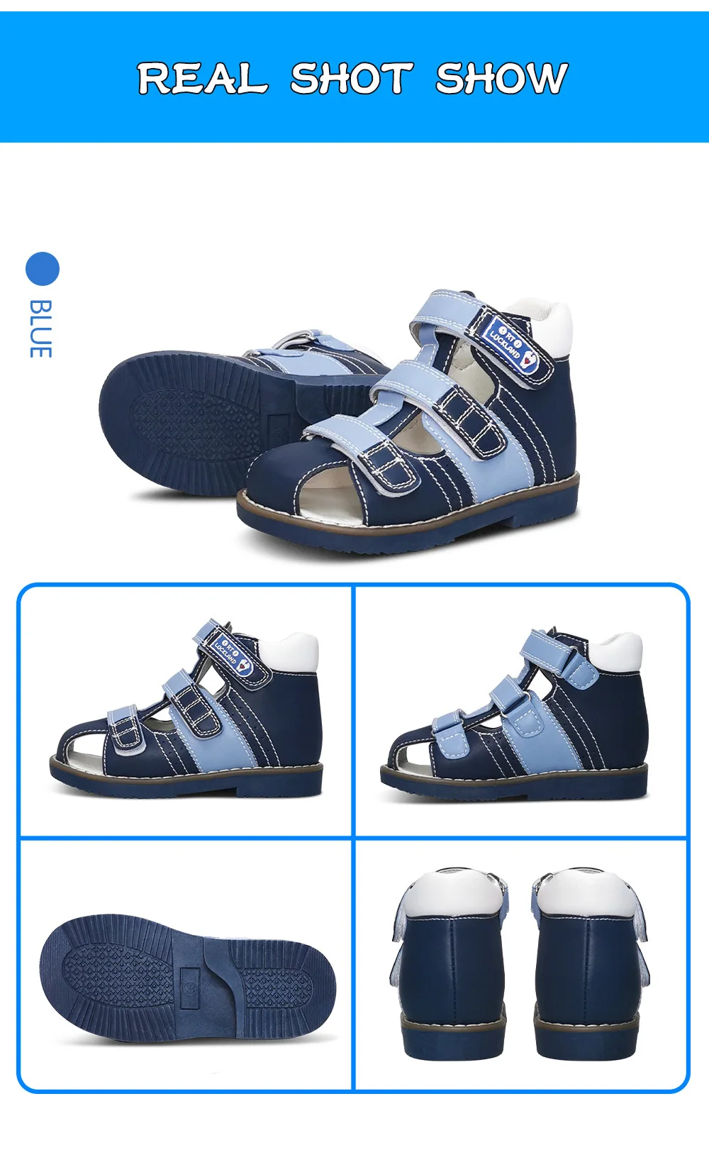 Ortoluckland Kids Boys Sandals Summer Children Orthopedic Shoes Toddler Kindergarten Arch Support Flatfeet Tiptoe Footwear