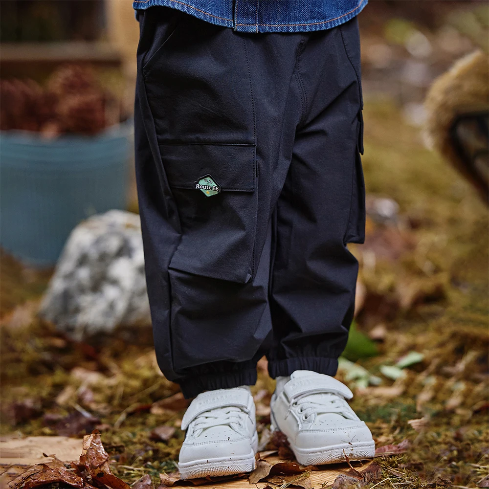 Dave Bella Children's Autumn Spring Cargo Pants Boys Gilrs Elastic Waist Casual Sports Jogger Pants Quick-dry Trousers DB3252905