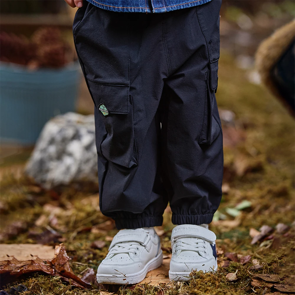 Dave Bella Children's Autumn Spring Cargo Pants Boys Gilrs Elastic Waist Casual Sports Jogger Pants Quick-dry Trousers DB3252905