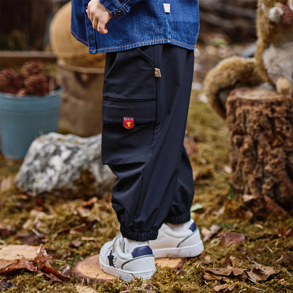 Dave Bella Children's Autumn Spring Cargo Pants Boys Gilrs Elastic Waist Casual Sports Jogger Pants Quick-dry Trousers DB3252905