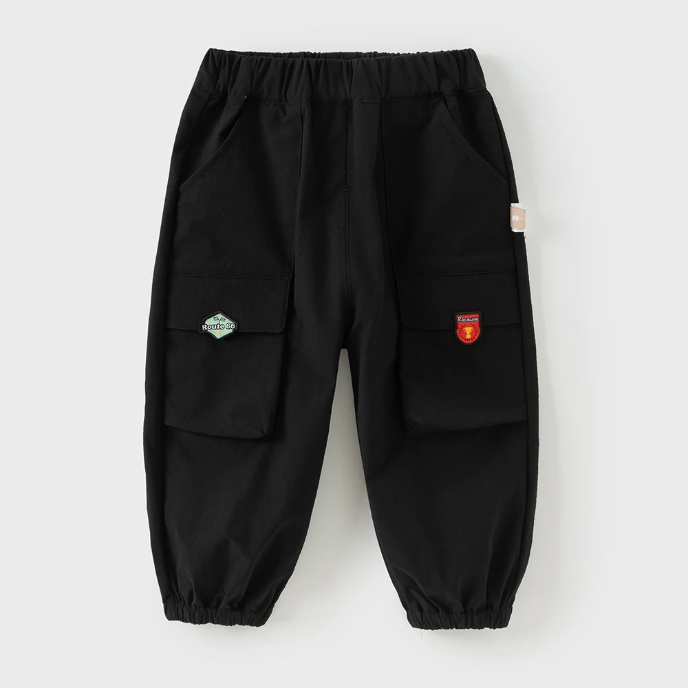 Dave Bella Children's Autumn Spring Cargo Pants Boys Gilrs Elastic Waist Casual Sports Jogger Pants Quick-dry Trousers DB3252905