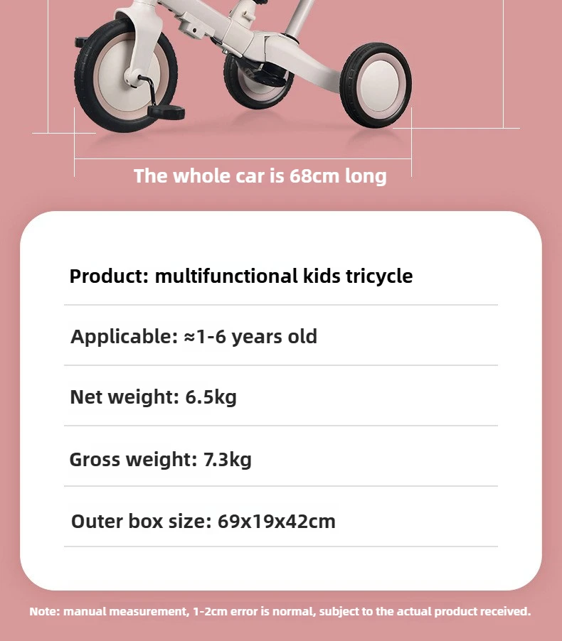 2026 New Children's Tricycle Bicycle Multi-function Trolley Baby Balance Car Scooter Three-in-one Baby Stroller