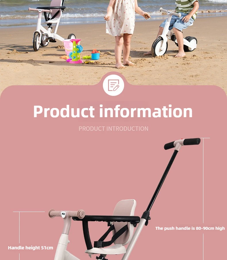 2026 New Children's Tricycle Bicycle Multi-function Trolley Baby Balance Car Scooter Three-in-one Baby Stroller