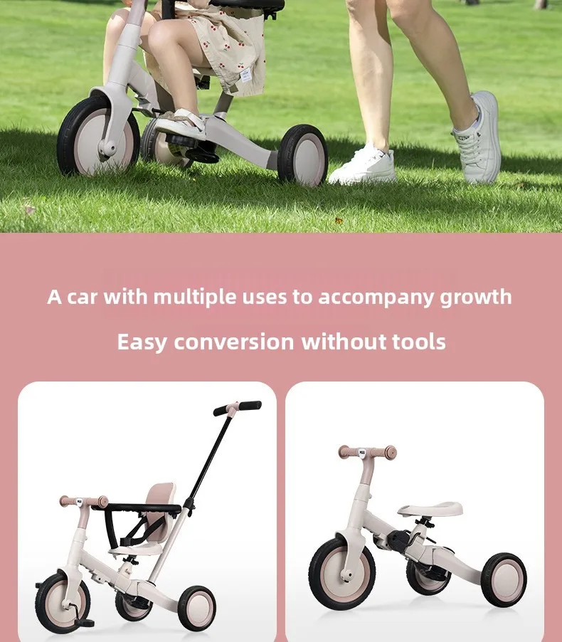 2026 New Children's Tricycle Bicycle Multi-function Trolley Baby Balance Car Scooter Three-in-one Baby Stroller