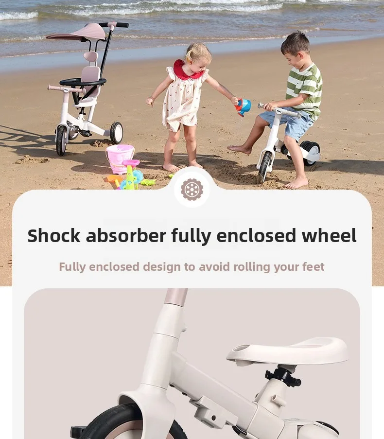 2026 New Children's Tricycle Bicycle Multi-function Trolley Baby Balance Car Scooter Three-in-one Baby Stroller