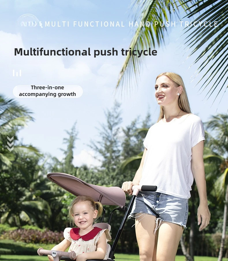 2026 New Children's Tricycle Bicycle Multi-function Trolley Baby Balance Car Scooter Three-in-one Baby Stroller