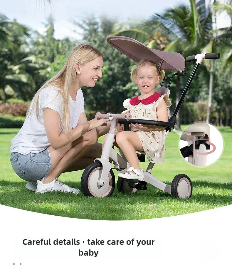 2026 New Children's Tricycle Bicycle Multi-function Trolley Baby Balance Car Scooter Three-in-one Baby Stroller