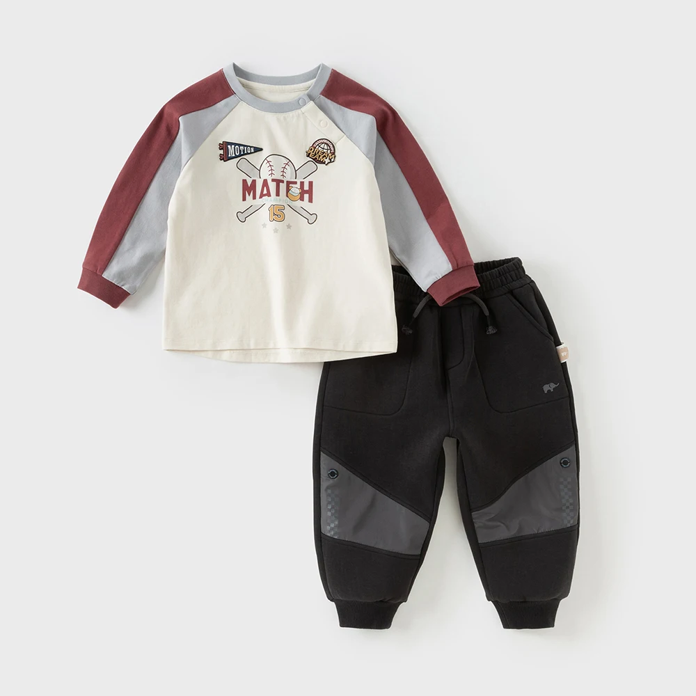 Dave Bella Boys Long Sleeve T-Shirt Kids Printed Autumn Spring T-shirt Tops Children Cotton Casual OUtdoor Clothes DB3252467